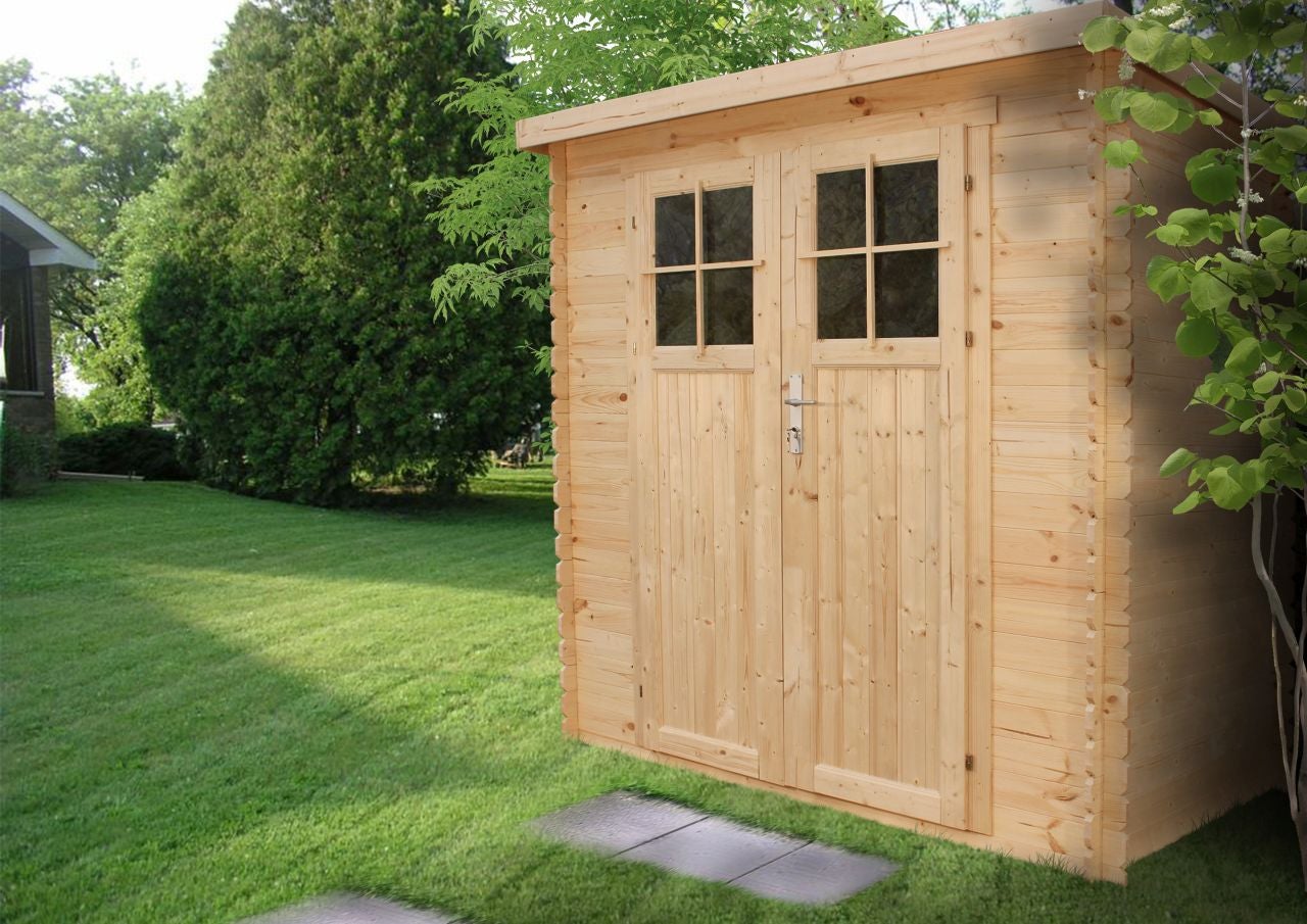 Abri de jardin en bois- porte verrouillable de haute qualité - Stockage extérieur l204xL142xH200cm/2.22m2- Petit abri à outils TIMBELA M311F - 9