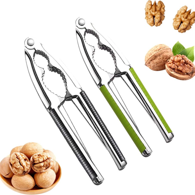 Zestaw 2-częściowy do dziadka do orzechów, dziadek do orzechów ze stali nierdzewnej, dziadek do orzechów z uchwytem antypoślizgowym, metalowy dziadek