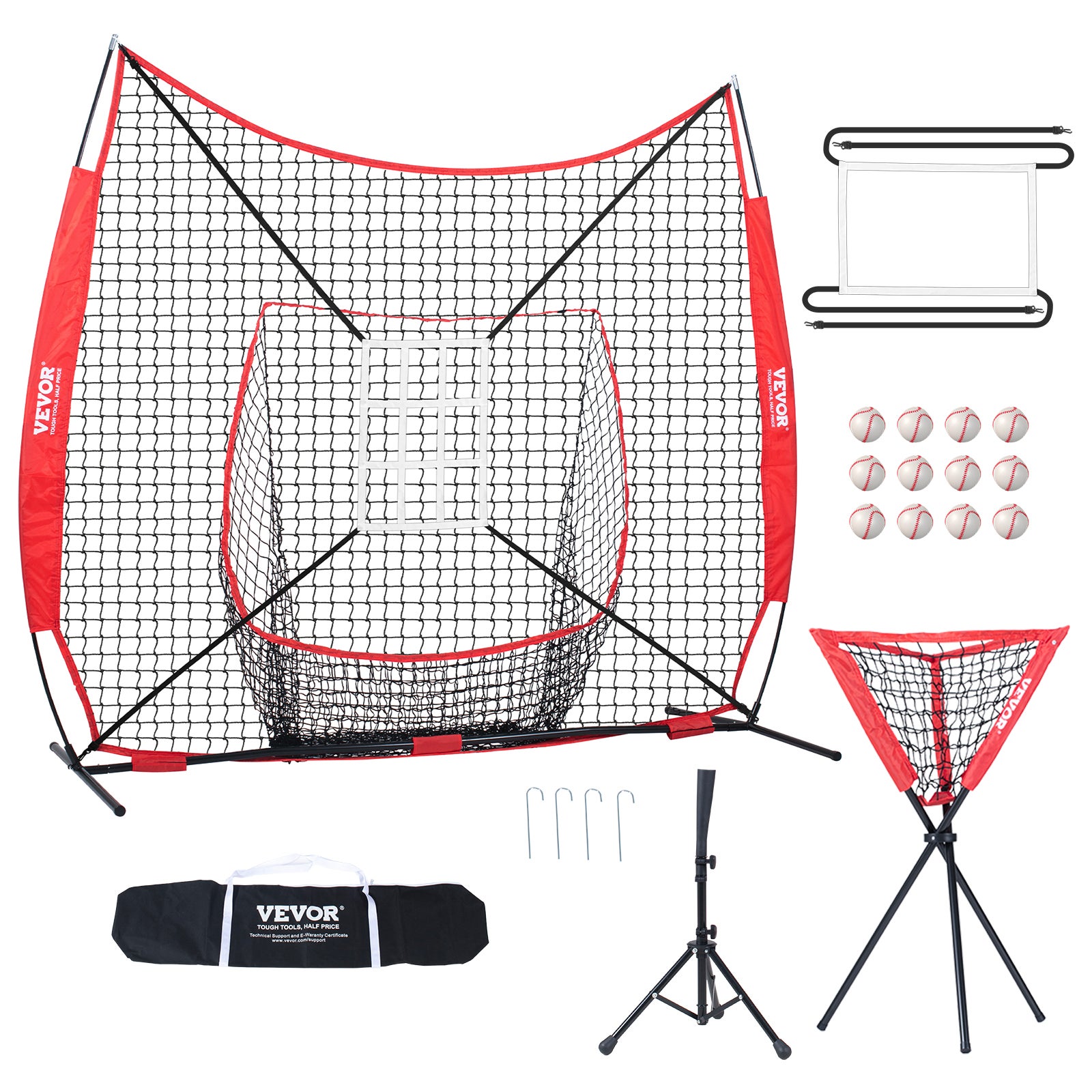Filet D'entraînement De Baseball Et Softball VEVOR - Dimensions 213x211 Cm, Avec Sac De Transport, Neuf