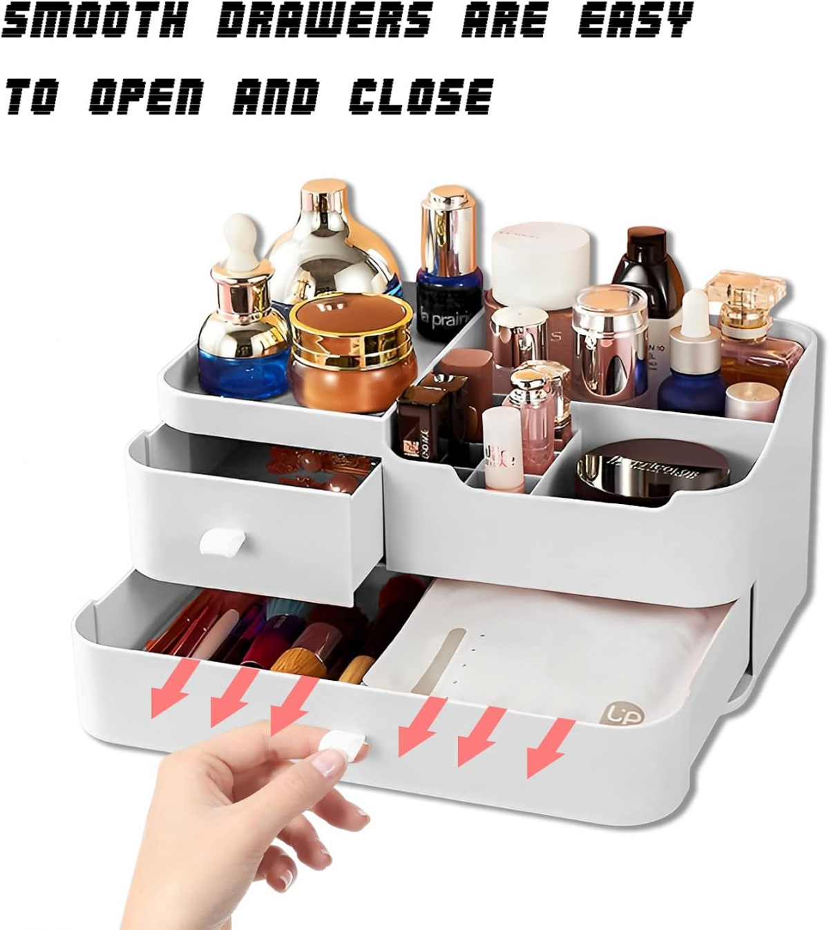 Organisateur Maquillage avec Tiroir – Rangement Cosmétique, Parfum, Produits Beauté, Design Pratique - 4
