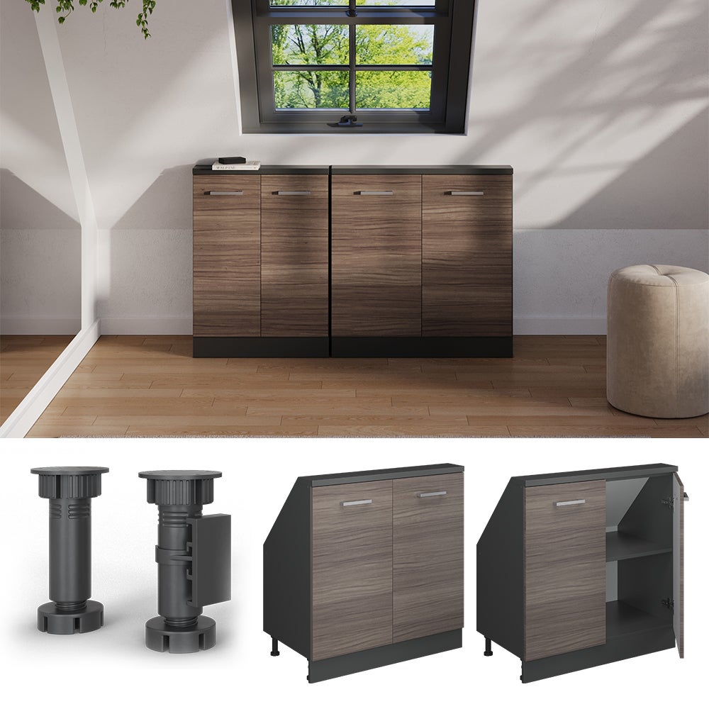 Vicco Szafa skosna Rion, Szlachetny szary/antracyt, z 2 drzwiami - 5