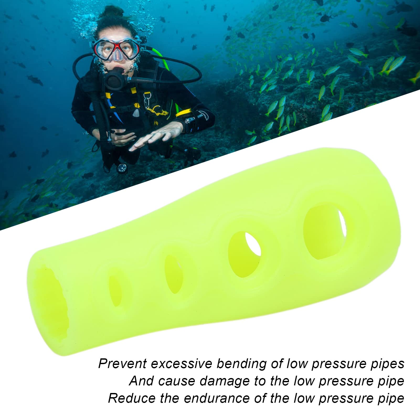 VICASKY Manicotto Protettivo Per Tubo Subacqueo In TPR – Copertura A Spirale Per Erogatore – Alta Visibilità E Flessibilità Per Immersioni E Snorkeling