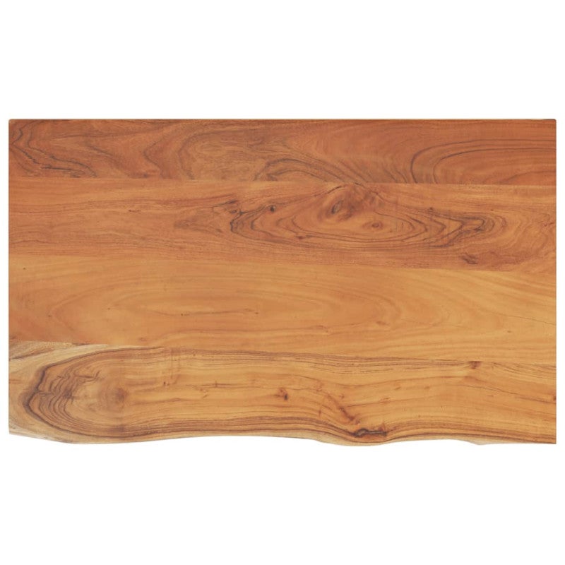 Piano Bagno Rettangolare in Legno Massello di Acacia 90x60x2,5 cm - Design Elegante e Resistente - 2