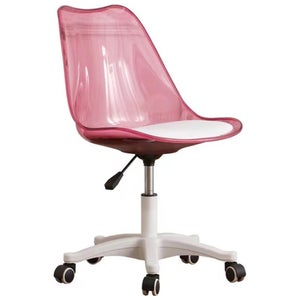 Sedia Da Ufficio Direzionale In Pelle Rosa - Ergonomica Con Braccioli, Schienale Alto E Ruote Silenziose - 2