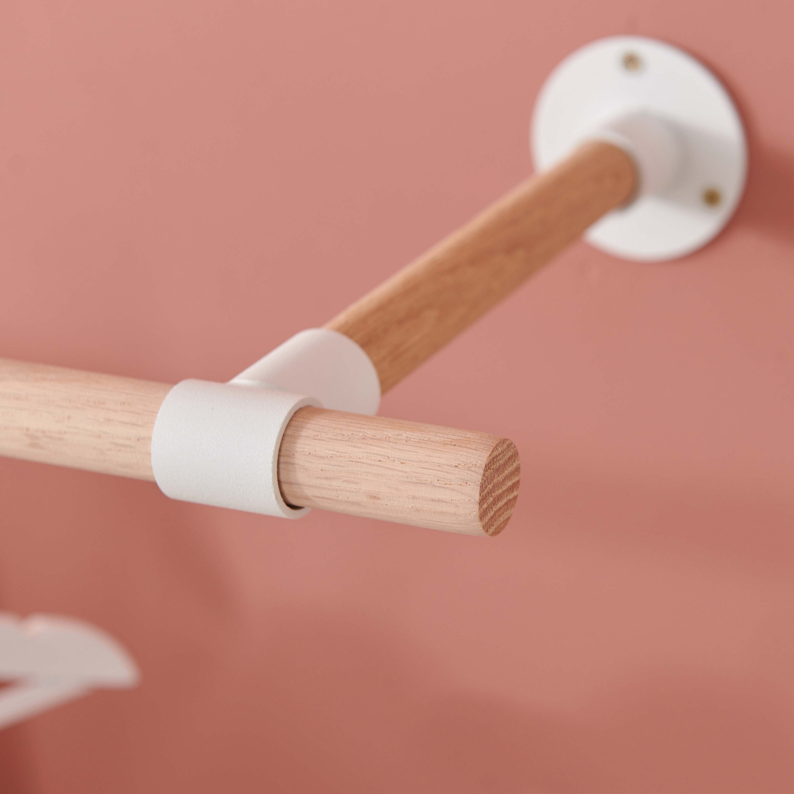 Penderie murale bois et métal L100 cm Blanc ALMA - 5