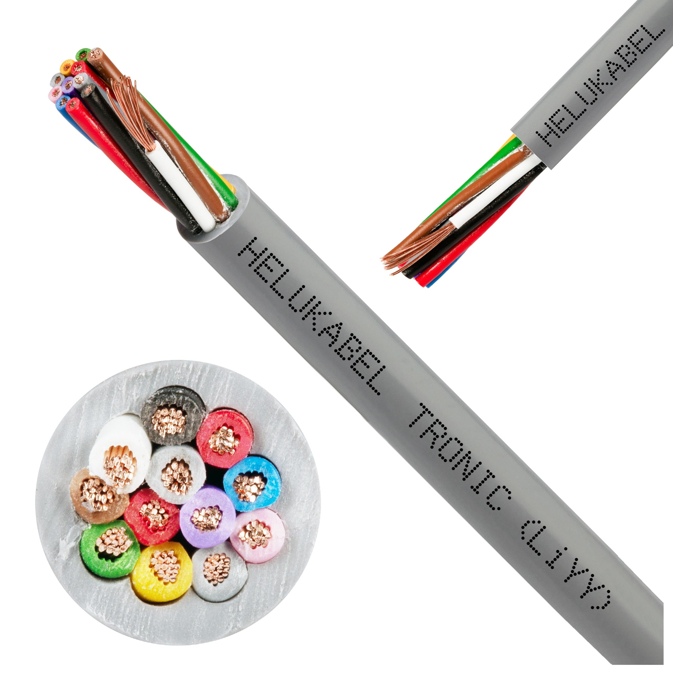 Kabel sterowniczy TRONIC LIYY 12x0,5mm2 szary 500V olejoodporny linka Helukabel 100m