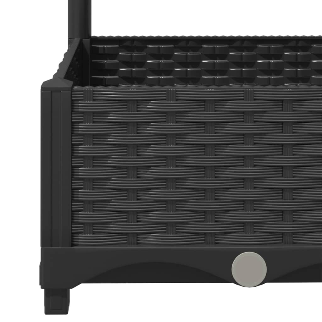 Maison Exclusive - Vaso de jardim com treliça preto 120x40x121,5 cm PP - 7