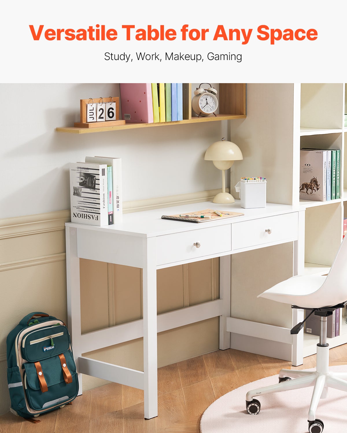 Dmora - Scrivania Timothee, Scrittoio Multiuso, Tavolo Per Ufficio Porta Pc Piano Di Lavoro 60x0 H76 Cm Rovere E Grigio 87284125