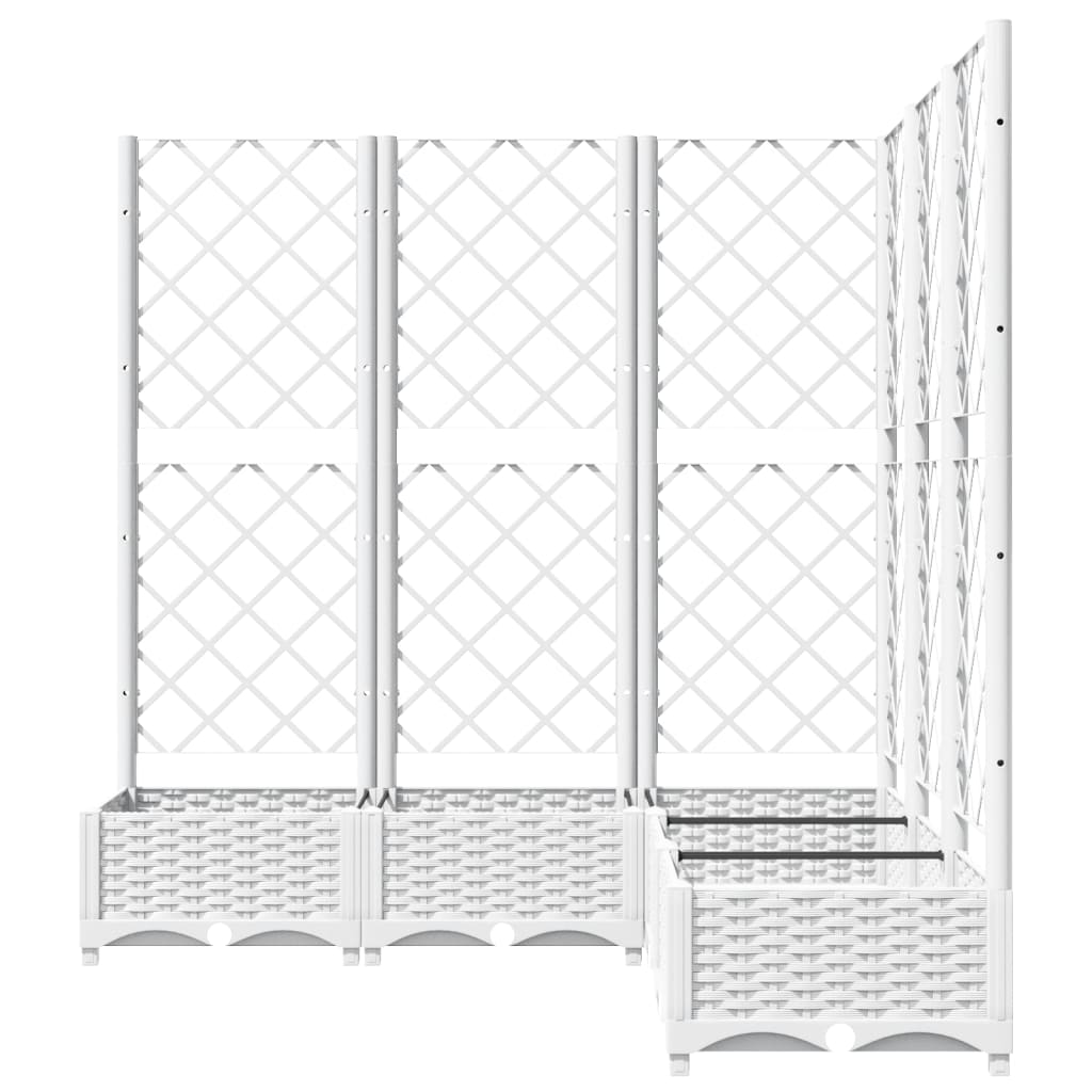 Maison Exclusive - Fioriera da Giardino con Graticcio Bianco 120x120x121,5 cm PP - 5