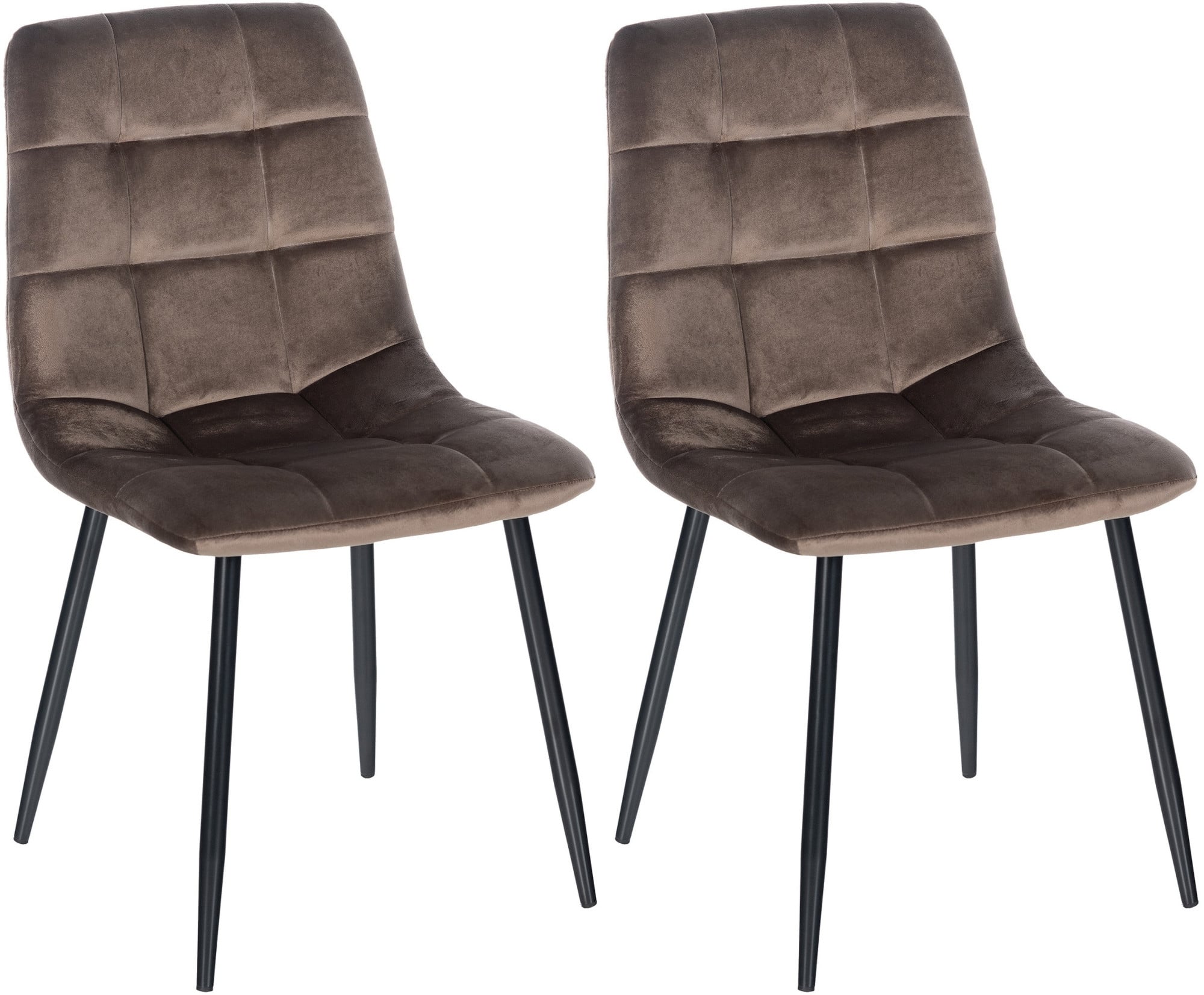 Lot de 4 chaises de salle à manger Tilde avec Piètement en métal noir Noir Velours | 318348