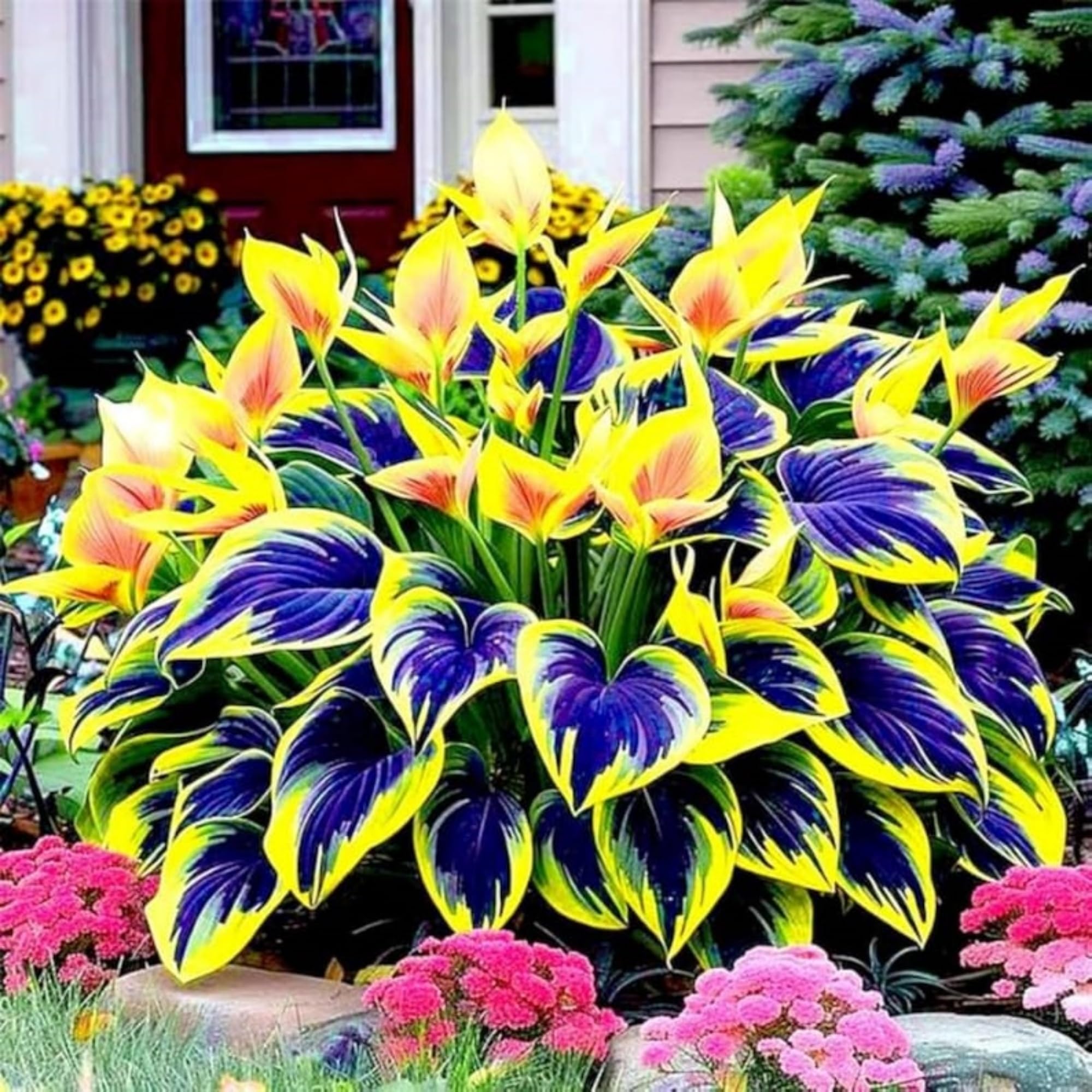 1000 graines d'hosta, graines de fleurs herbacées en forme de cœur, aux feuilles luxuriantes et aux couleurs éclatantes. - 4