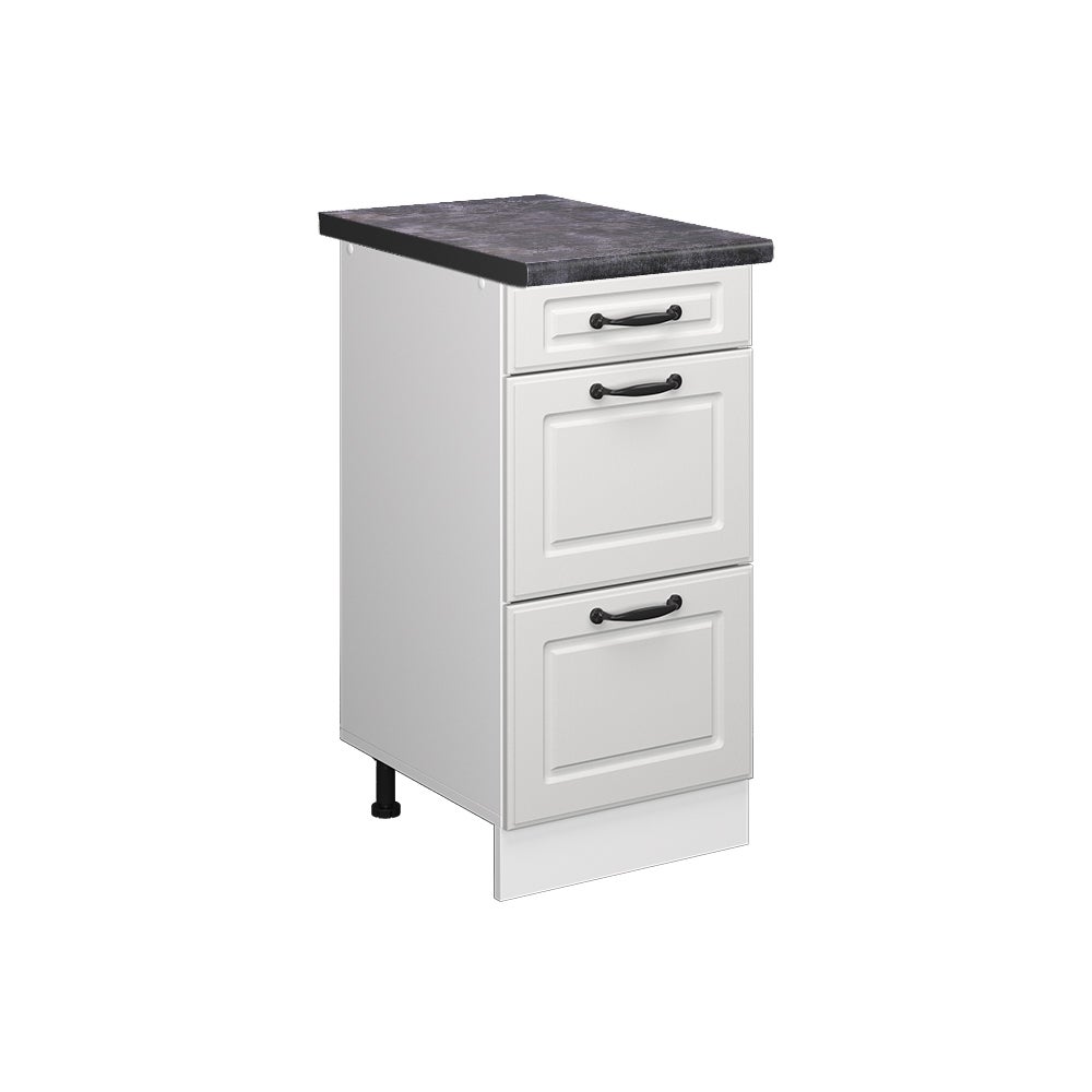 Vicco Szafka dolna do kuchni R-Line, Biały domek wiejski, 40 cm z szufladami, BP Antracyt