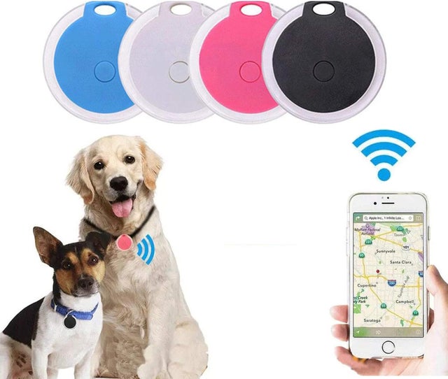 Juego de 4 rastreadores GPS para perros, collares antipérdida para gatos y mascotas con alarma, mini localizador SOS