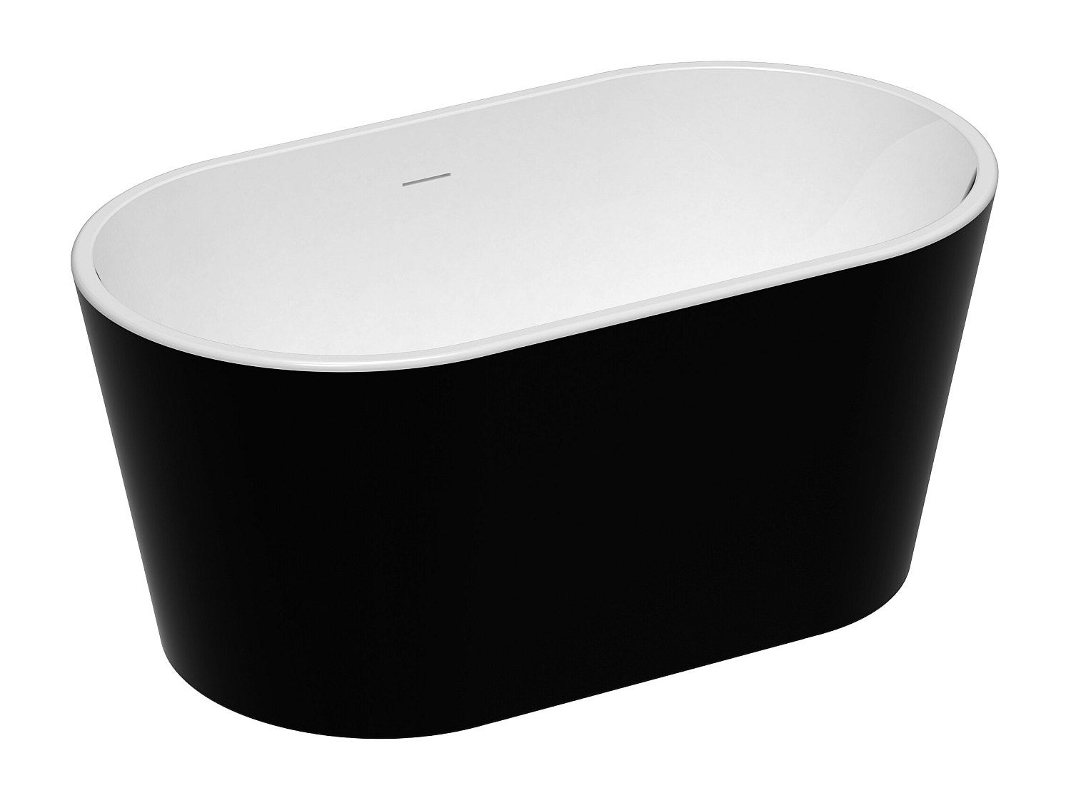 Wanna wolnostojąca owalna - 180 L - 130 x 71 x 58 cm - Czarna - Akrylowa - APOGON