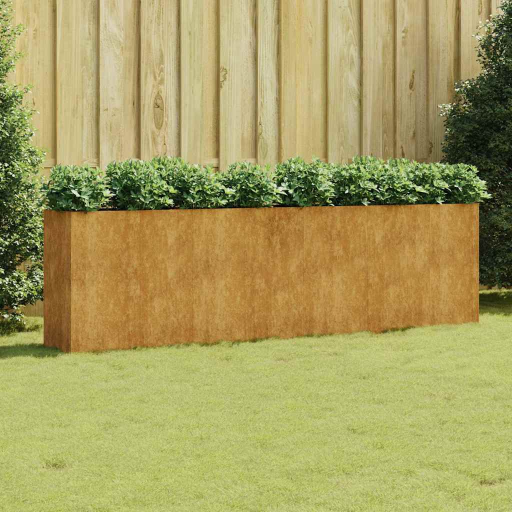 Jardinière - Lit surélevé de jardin - Pot de fleurs 280x40x80 cm acier corten Couleur évolue n961l - 2
