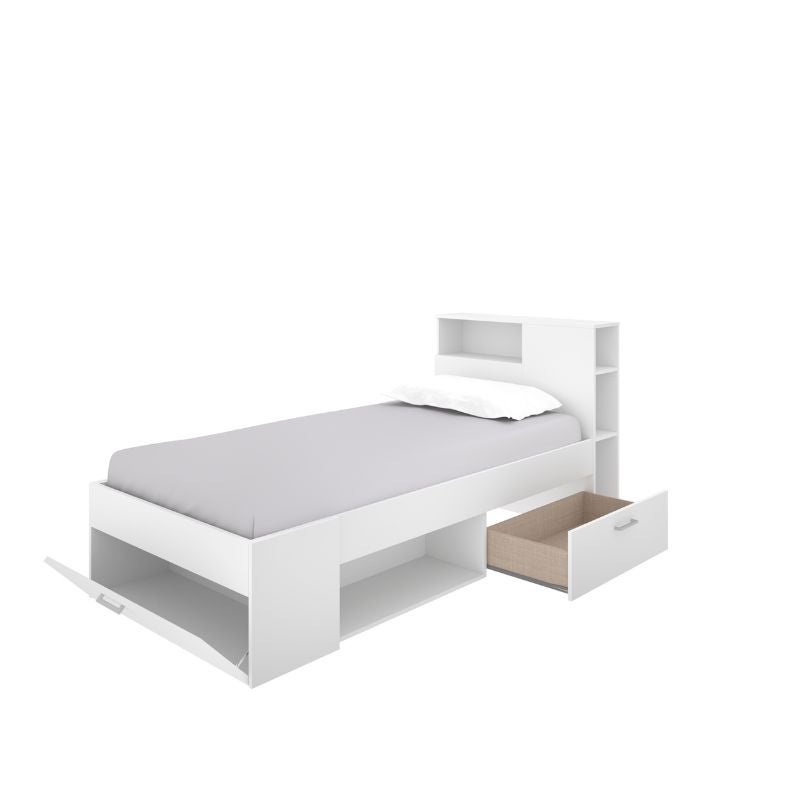Mobelcenter - Cama Infantil Juvenil Lanka con Cajones y Estantería - Color Blanco - Ancho: 99 cm x Fondo: 218 cm x Alto: 96 cm (1348) - 5