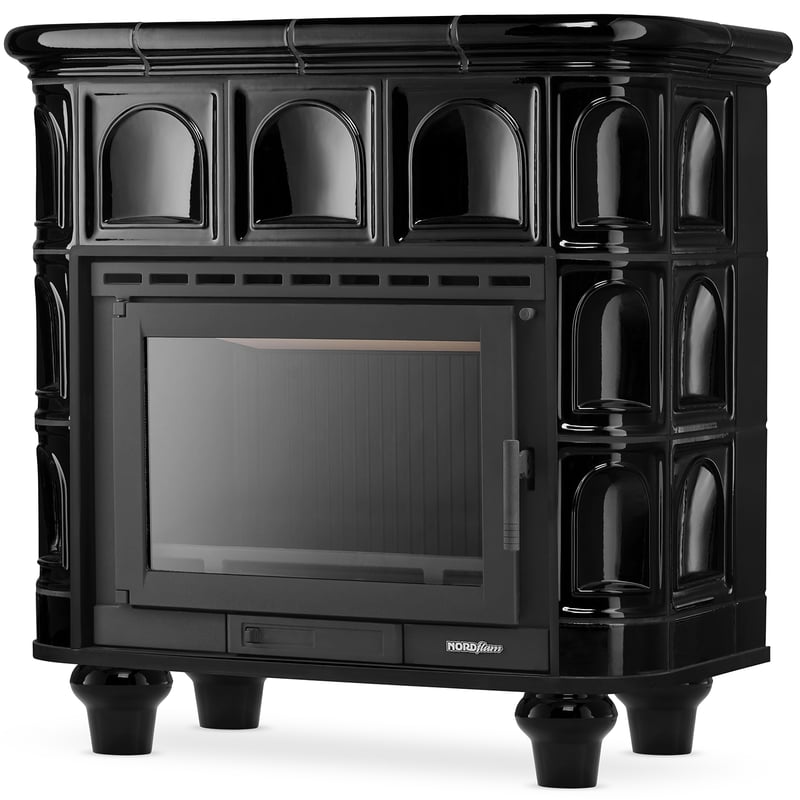 PIEC KAFLOWY kominek koza żeliwny wkład FLORENCJA Black