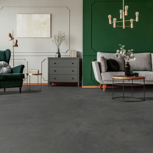 Sol PVC Textile - Aspect marbre anthracite - Rouleau de 3m x 7m - 3