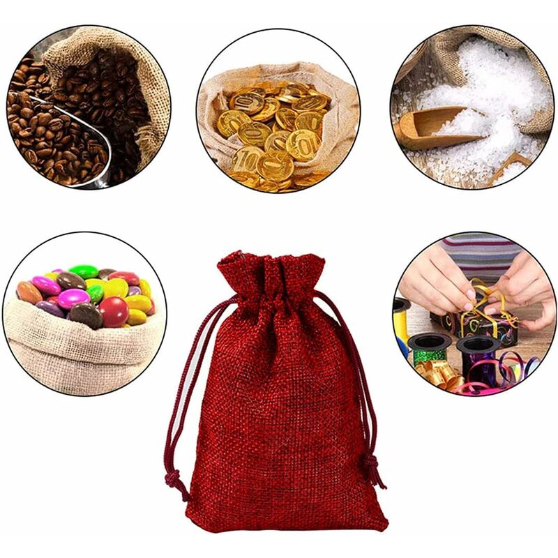 Sac à bijoux en toile de jute bijoux sac cordon Sachet sachet banquet ...