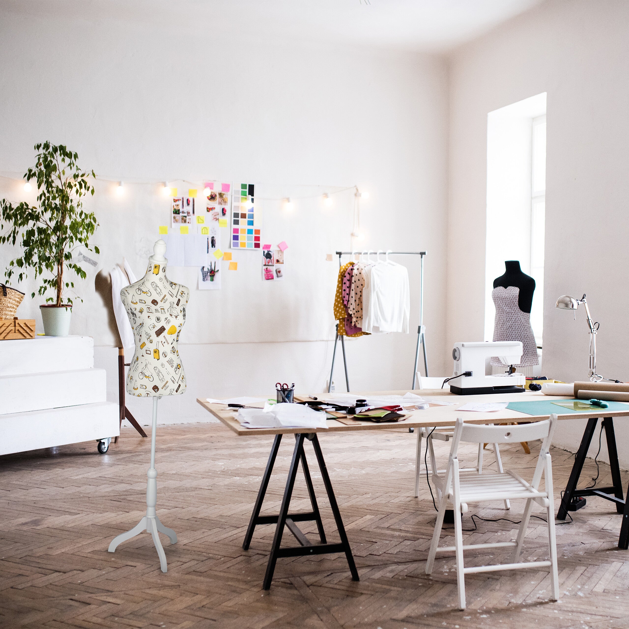 Relaxdays Manichino Sartoriale da Donna, Regolabile in Altezza