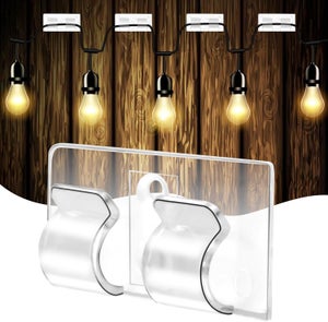 Ganci Adesivi Per Esterno 100 Ganci Per Luci Da Esterno, Clip Per Cavi Resistenti On Ganci Decorazioni Natale