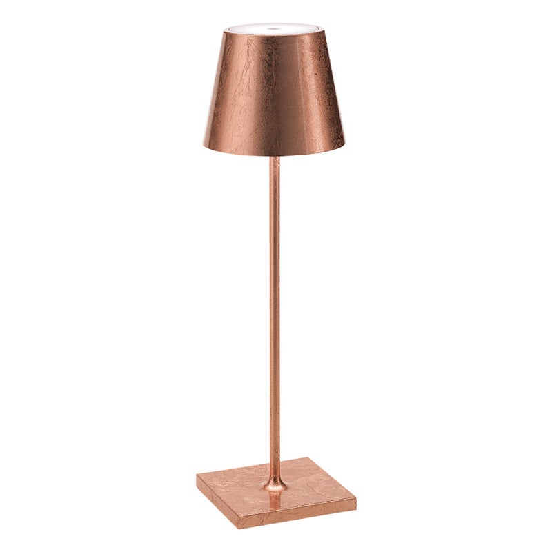Фото - Настільна лампа Zafferano Lampa stołowa LED Poldina Pro Copper Leaf, ładowalna i ściemnialna, z czasem pracy na baterii do 12 godzin