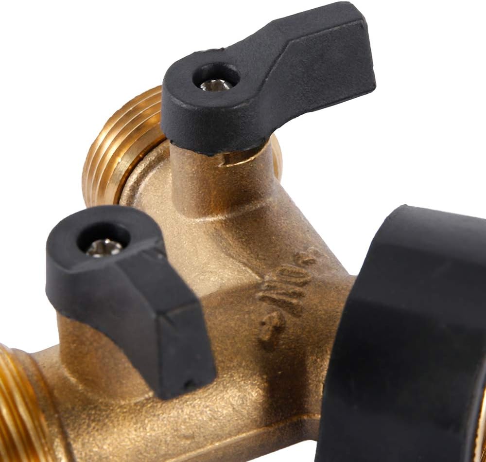 Robinet Double Machine à Laver, Répartiteur Raccord en Y 2 Voies pour Tuyaux d'Alimentation 3/4