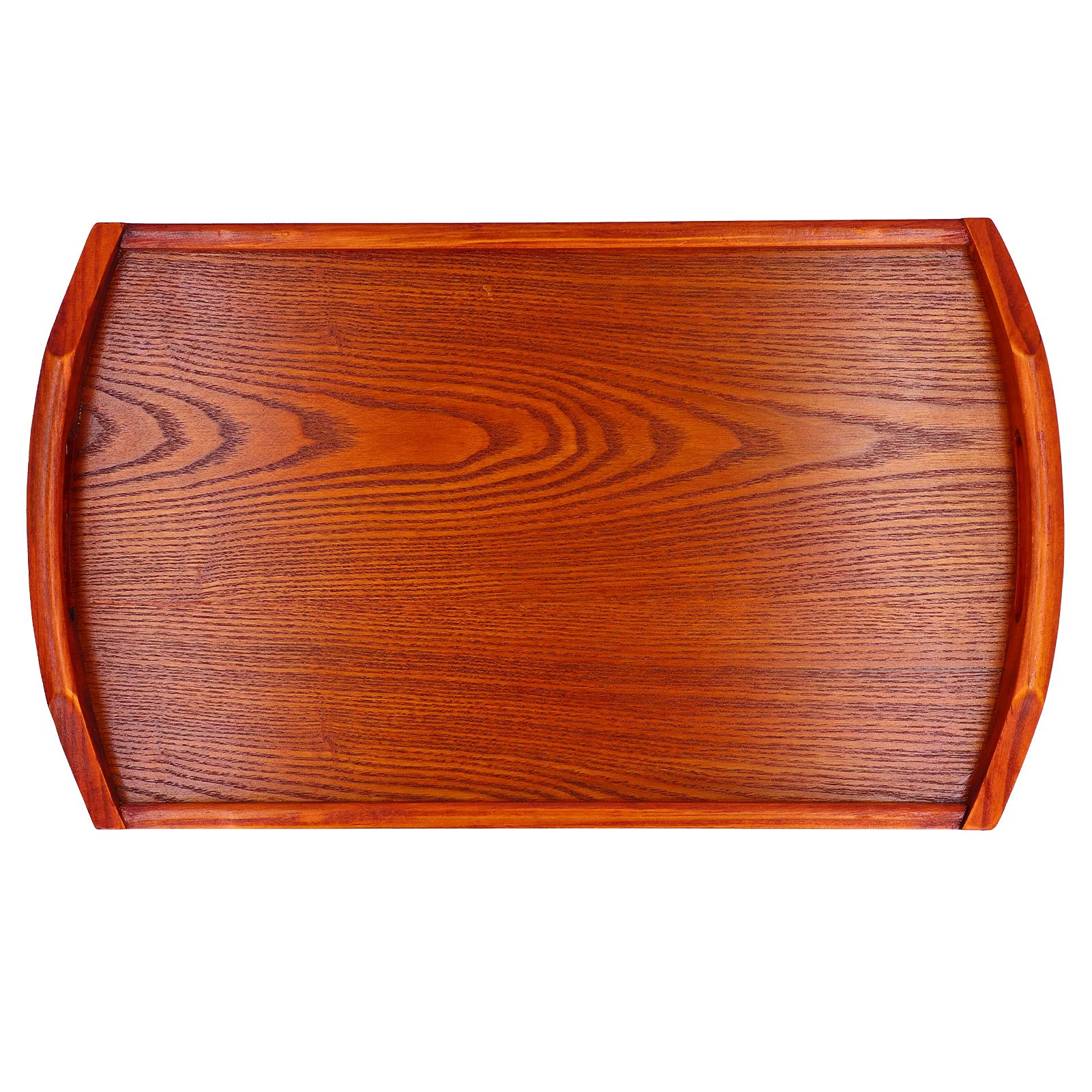 Bandejas De Madera Rústica Octágono Gris Para Servir Desayuno, Bandejas Para Servir Café Con Asas Recortadas, 16.5 X 12.25 Pulgadas