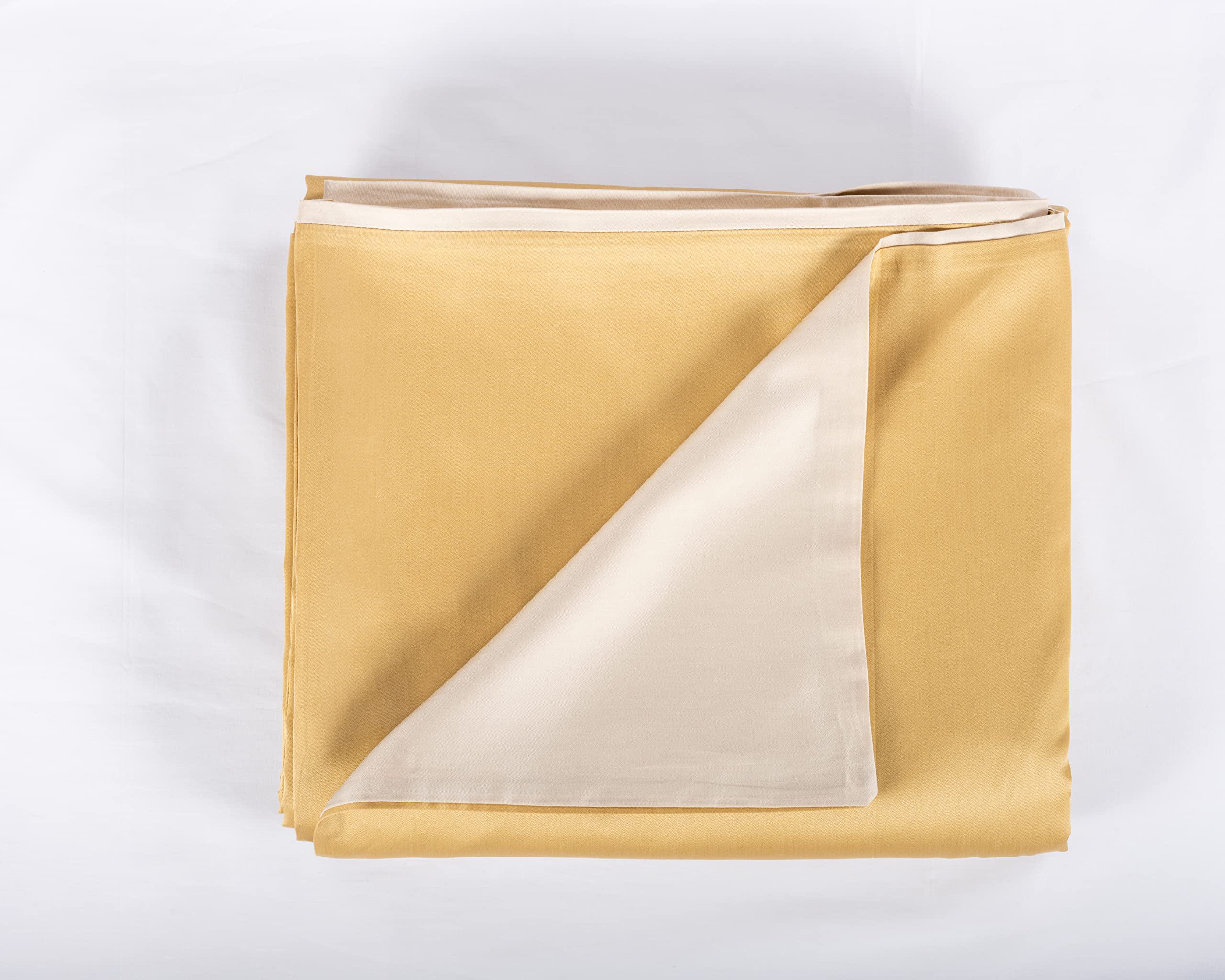 Lenzuolissimi - copripiumino in raso di cotone 300 fili singolo 250x200+50 cm made in italy - caramel / beige chiaro