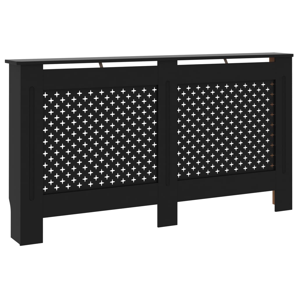 Cache radiateur MDF noir 152x19x81,5 cm - COMFORTXL | Leroy Merlin