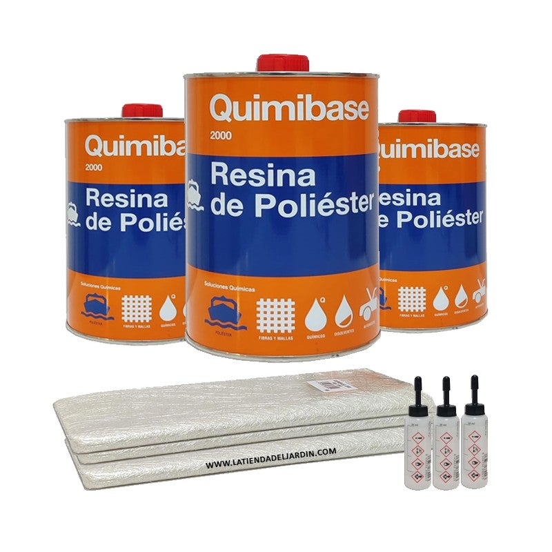 Kit Résine de polyester 3kg pour réparations + couverture fibre de ...
