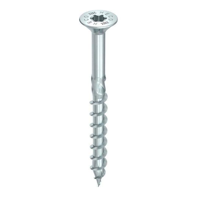 Boite de 100 Vis Bois Tête Fraisée HECO Topix-Plus Diamètre M6 Longueur 200mm Empreinte HD30 Filetage Partiel - 61180