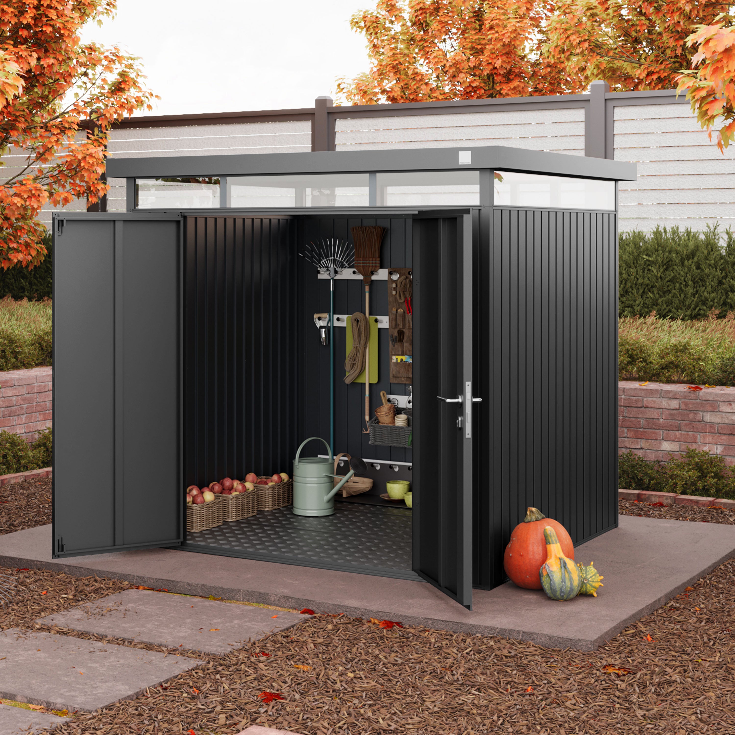 GFP Primeyard Abri de jardin en métal 210x180x205 cm armoire de jardin anthracite - 3