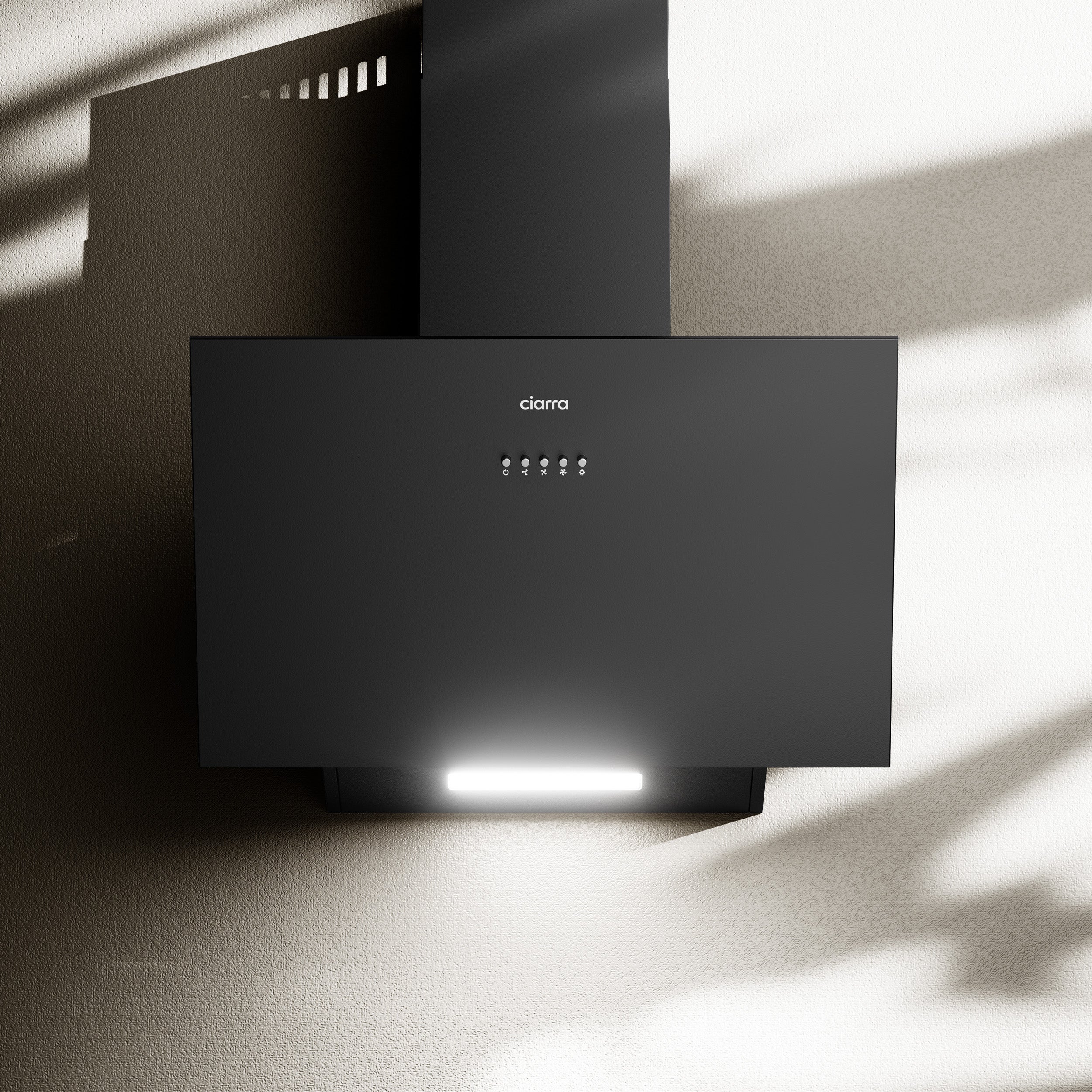 CIARRA Hotte Aspirante Inclinée 60cm 650m3/h Classe A+++ 3 Vitesses Evacuation ou Recyclage Filtre à charbon inclus Noir CD6762AB - 4