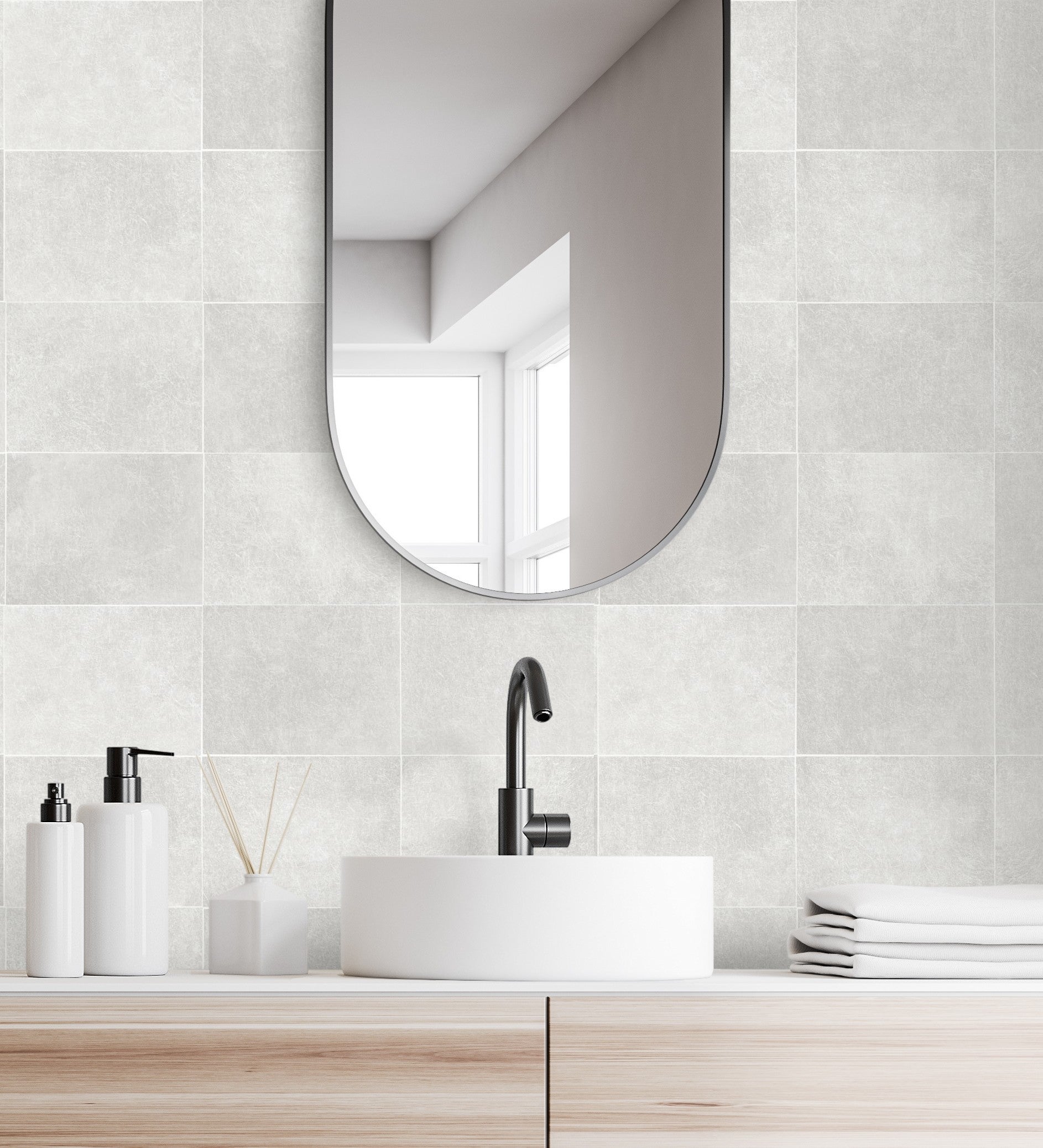 Muestra din a4 de papel pintado vinílico ecológico lavable azulejo blanco con textura en relieve - bergamo 679323 de gaulan