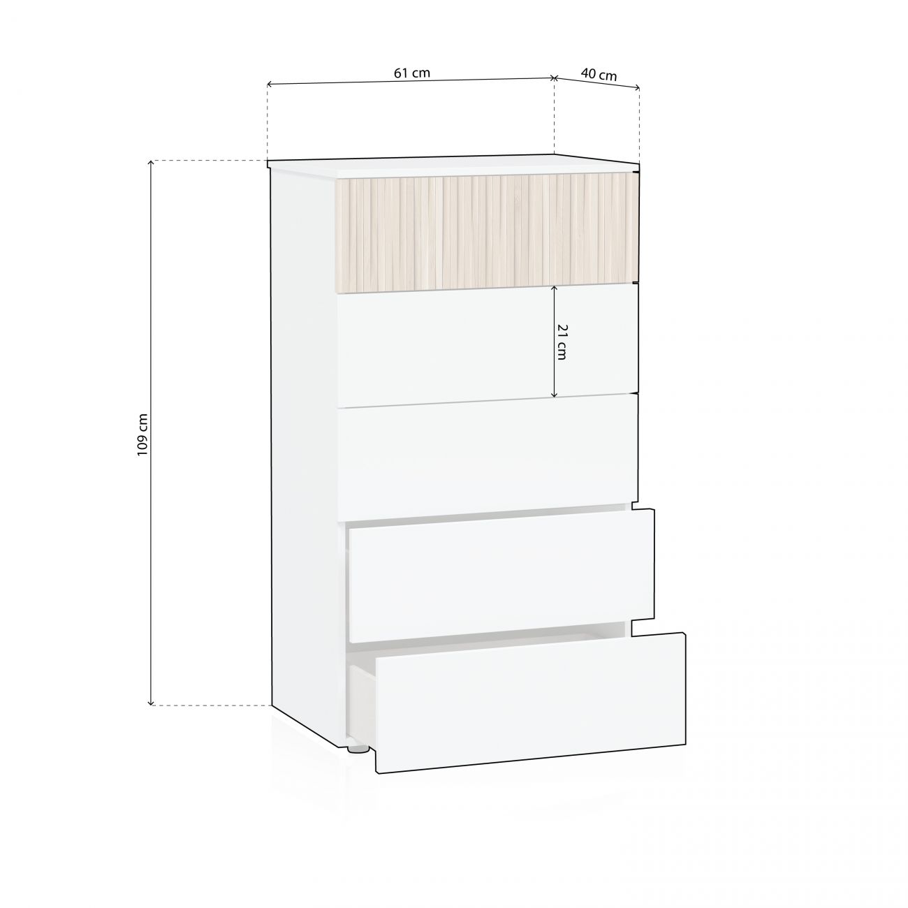 Sinfonier Nitza Blanco Artik (Blanco Mate) - Natur 61 x 109 x 40 cm - 8