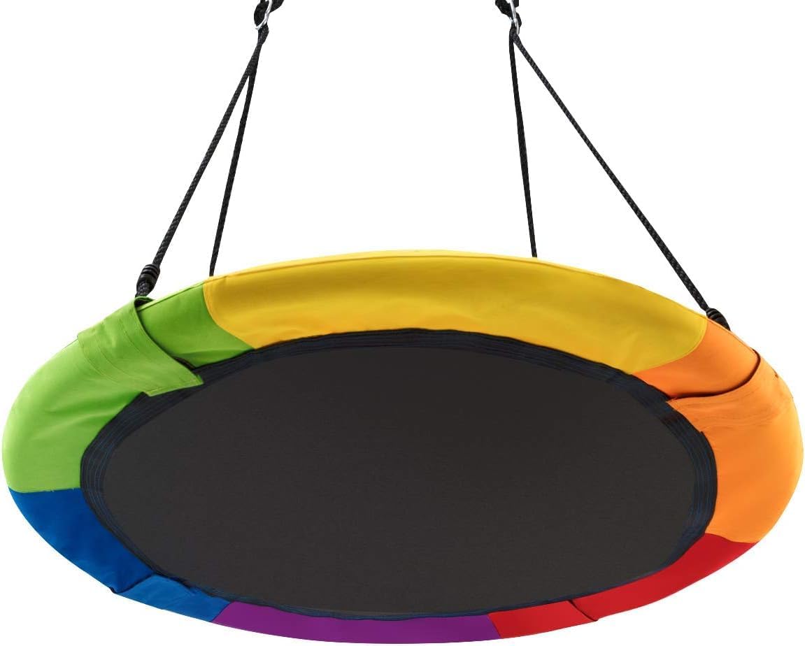 Balançoire Nid d'Oiseau Ø 100cm Enfants avec Cordes Réglables (100-180cm), Charge 150kg - 6
