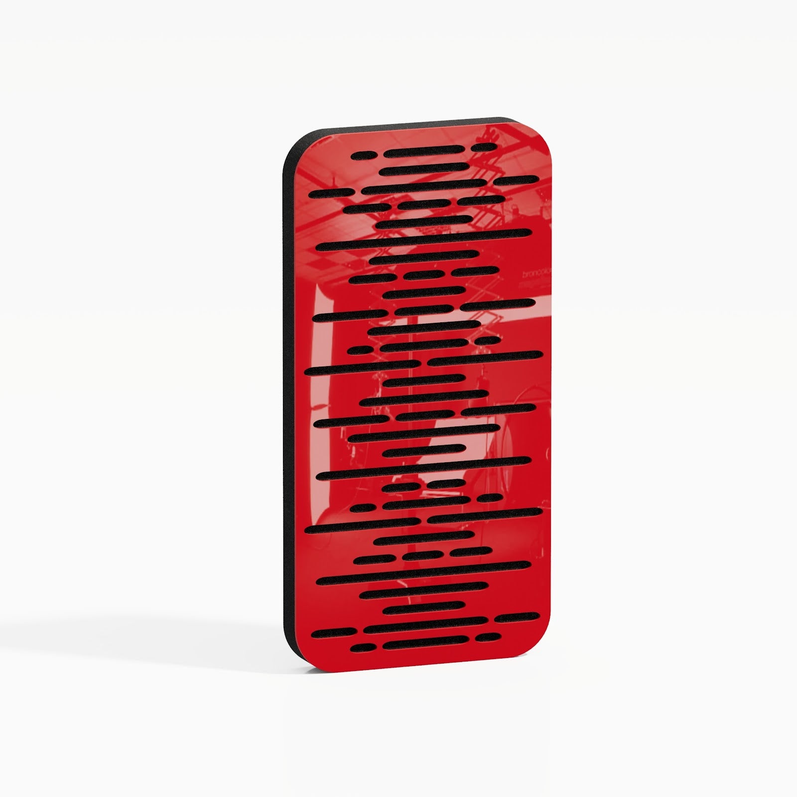 Lot de 4 Panneaux acoustiques Wave-D18 étroits insonorisants 23x46x3 cm - 0,42 m² surf.totale -Plastique perforé et mousse acoustique -Rouge brilliant - 2