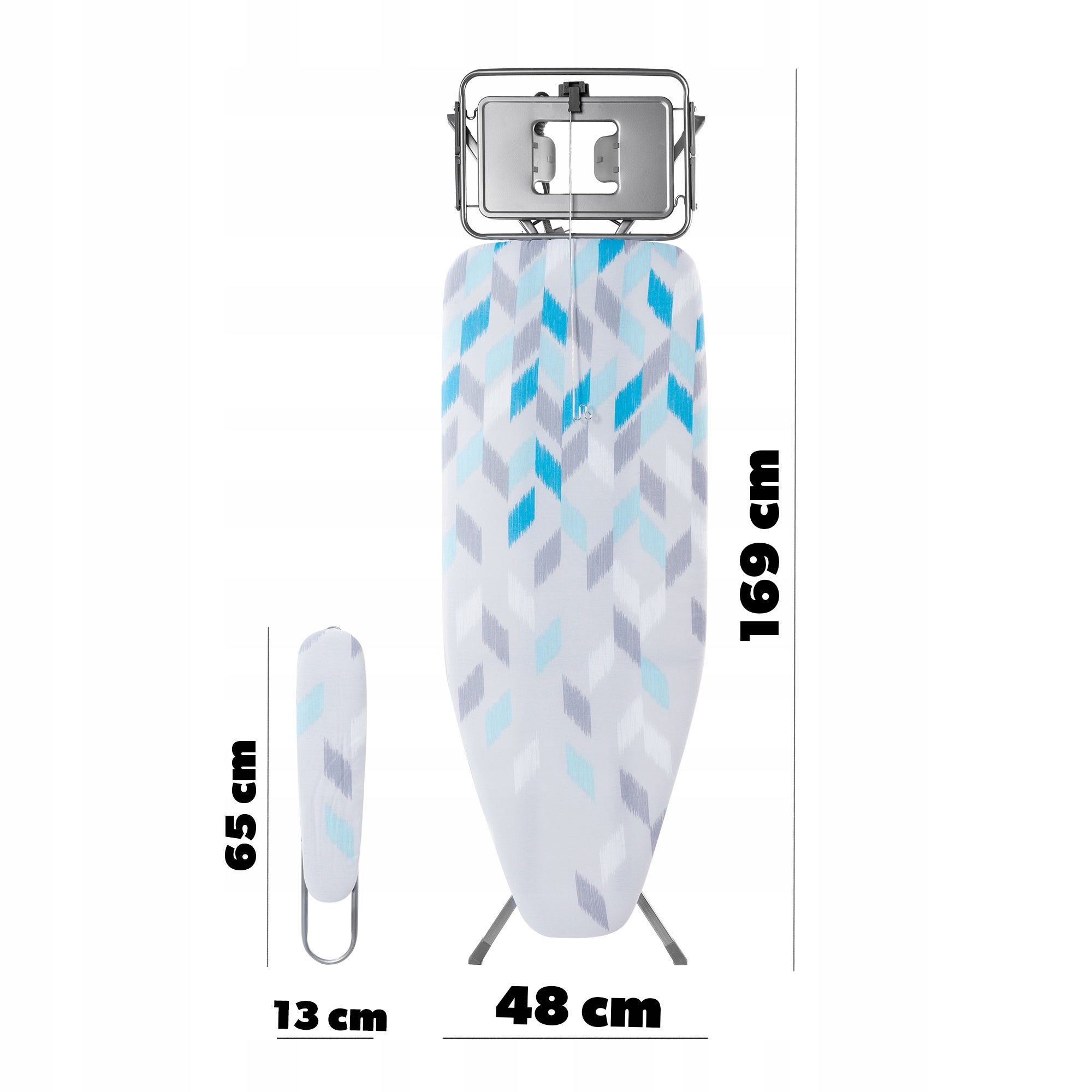 KADAX Table à Repasser pour Centrale Vapeur, Planche à Repasser avec Prise de Courant et Hauteur Réglable pour Un Repassage Facile (130 x 48 cm, Bleu) - 3