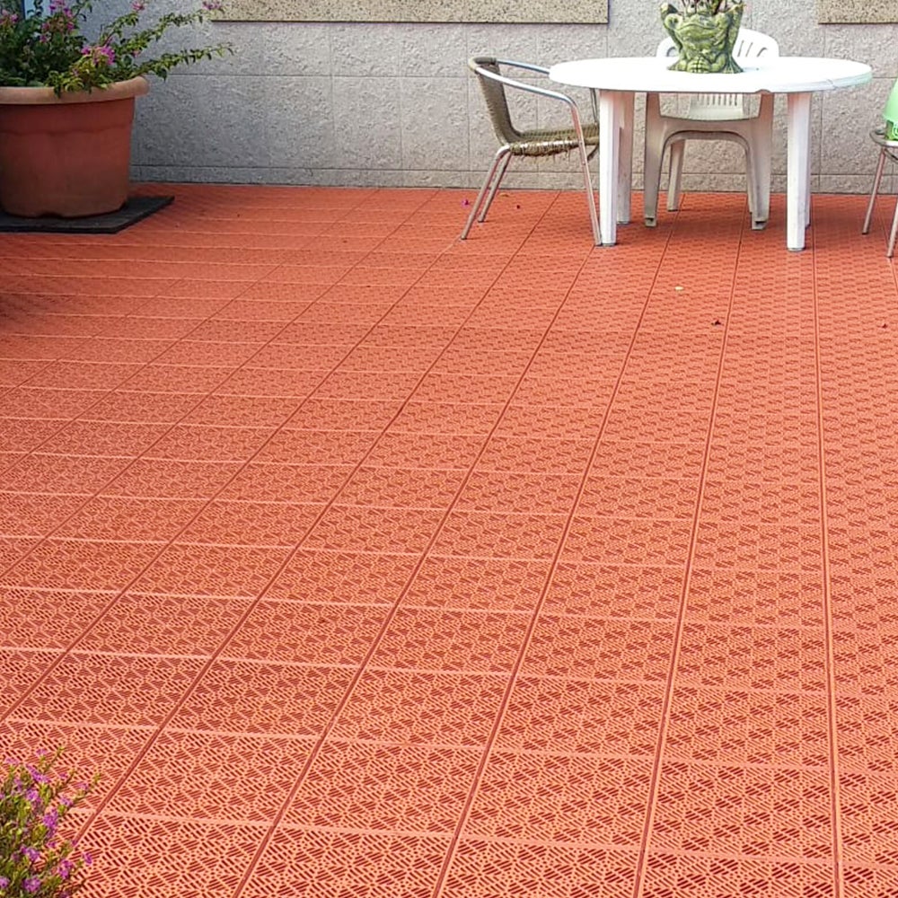Loseta Autoventilada para Suelos (Teja/Terracota). Medidas: 30 x 30 x 1,5cm. Colocación en piscinas, duchas de jardín, baños, vestuarios, terrazas - 4