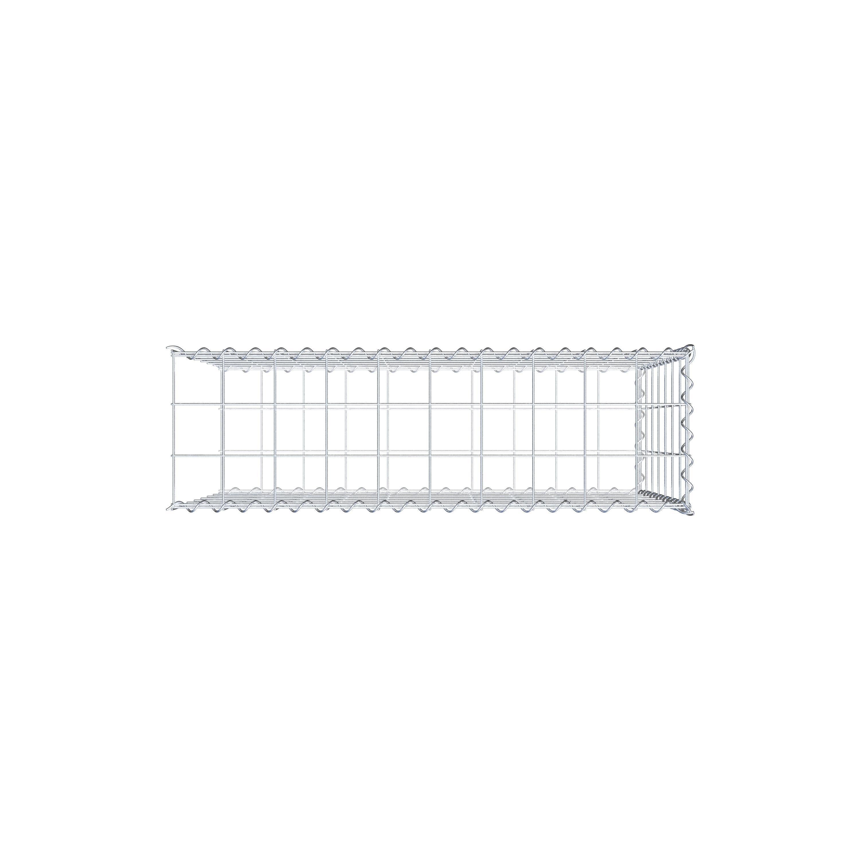 Gabiona - Gabbione per prolungamento in acciaio zincato 100x70x30cm (LxAxP), maglie 10 x 10cm, Spirale, senza griglia frontale - 6