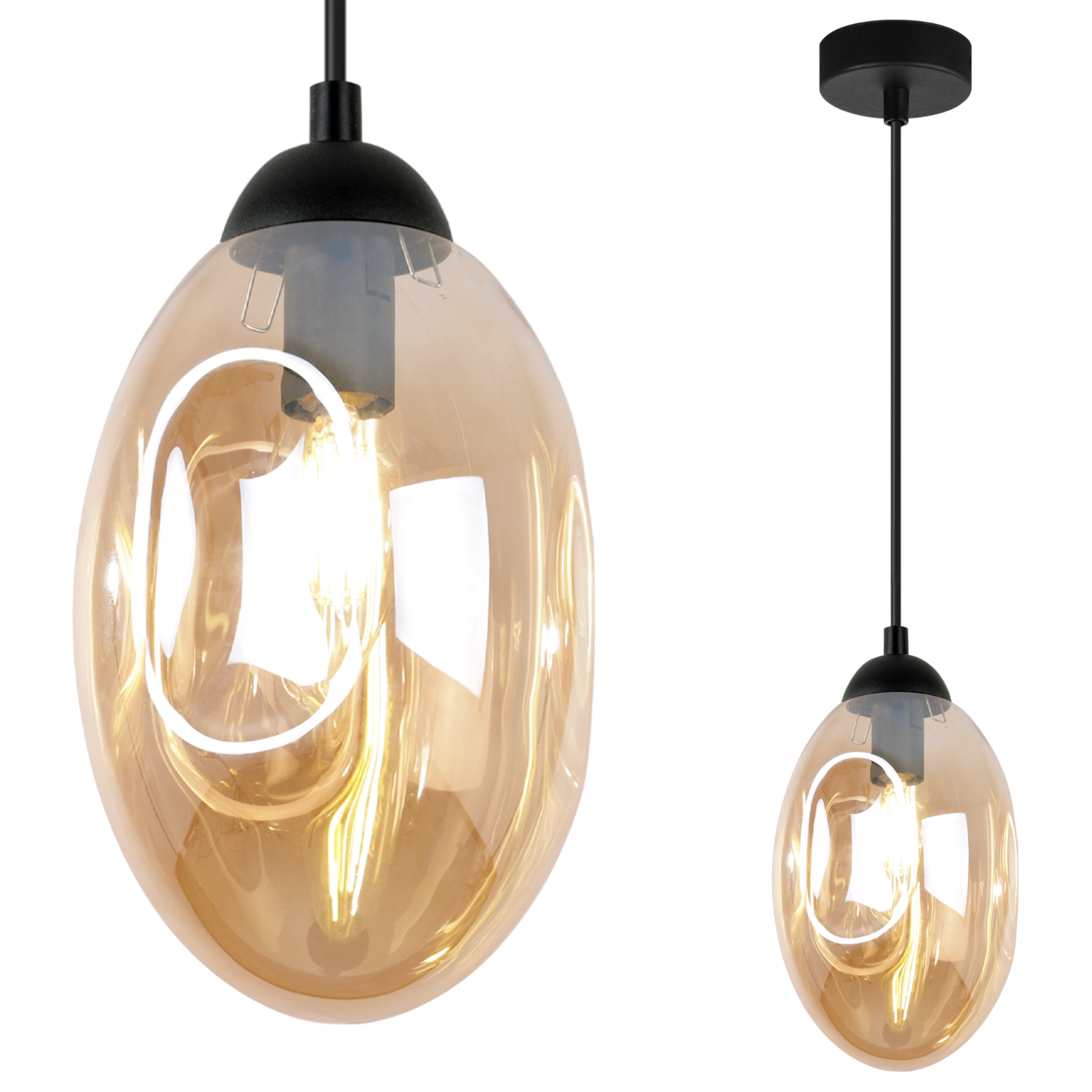 Lampă suspendată de tavan Light Home LH Vigo 1x E14 60W culoare miere
