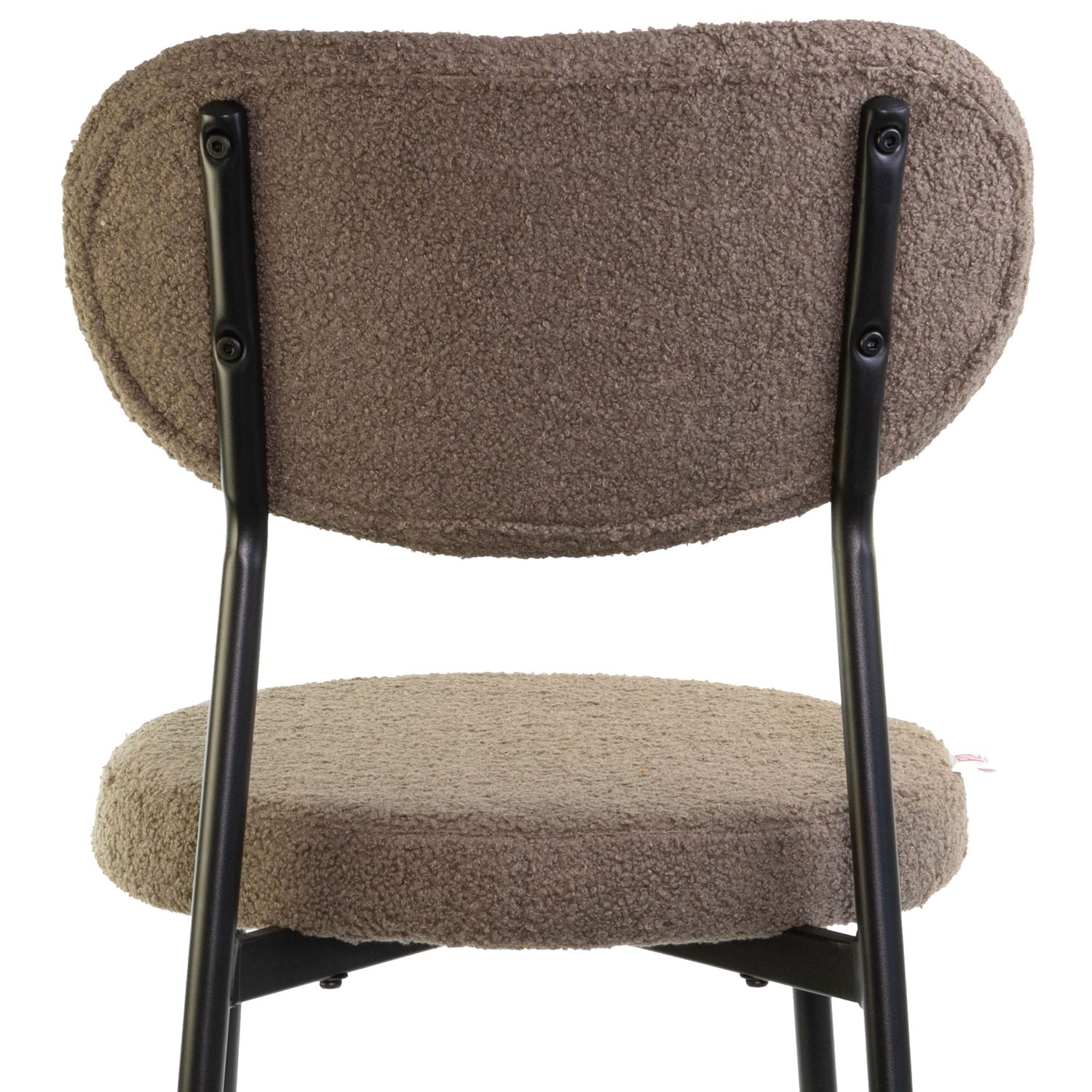 Marvin Sedia Chicago Teddy con Struttura in Metallo Nero Seduta Imbottita in Morbido Cotone Bouclé di Design Moderno per Casa Ufficio - 4