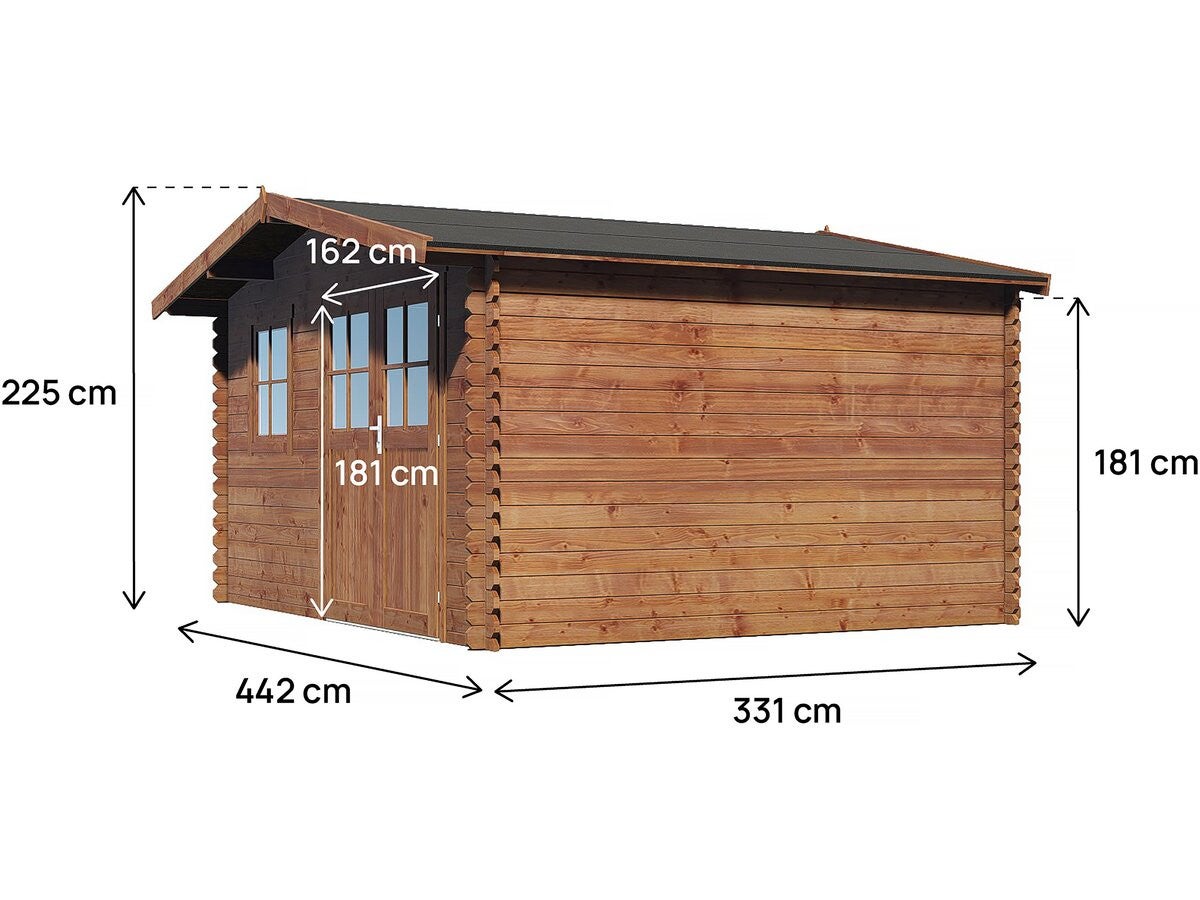 Abri de jardin en bois traité marron autoclave 
