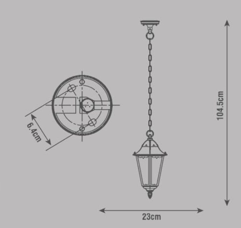 Lampa wisząca Monza IP44 czarna E27 INSPIRE - 5