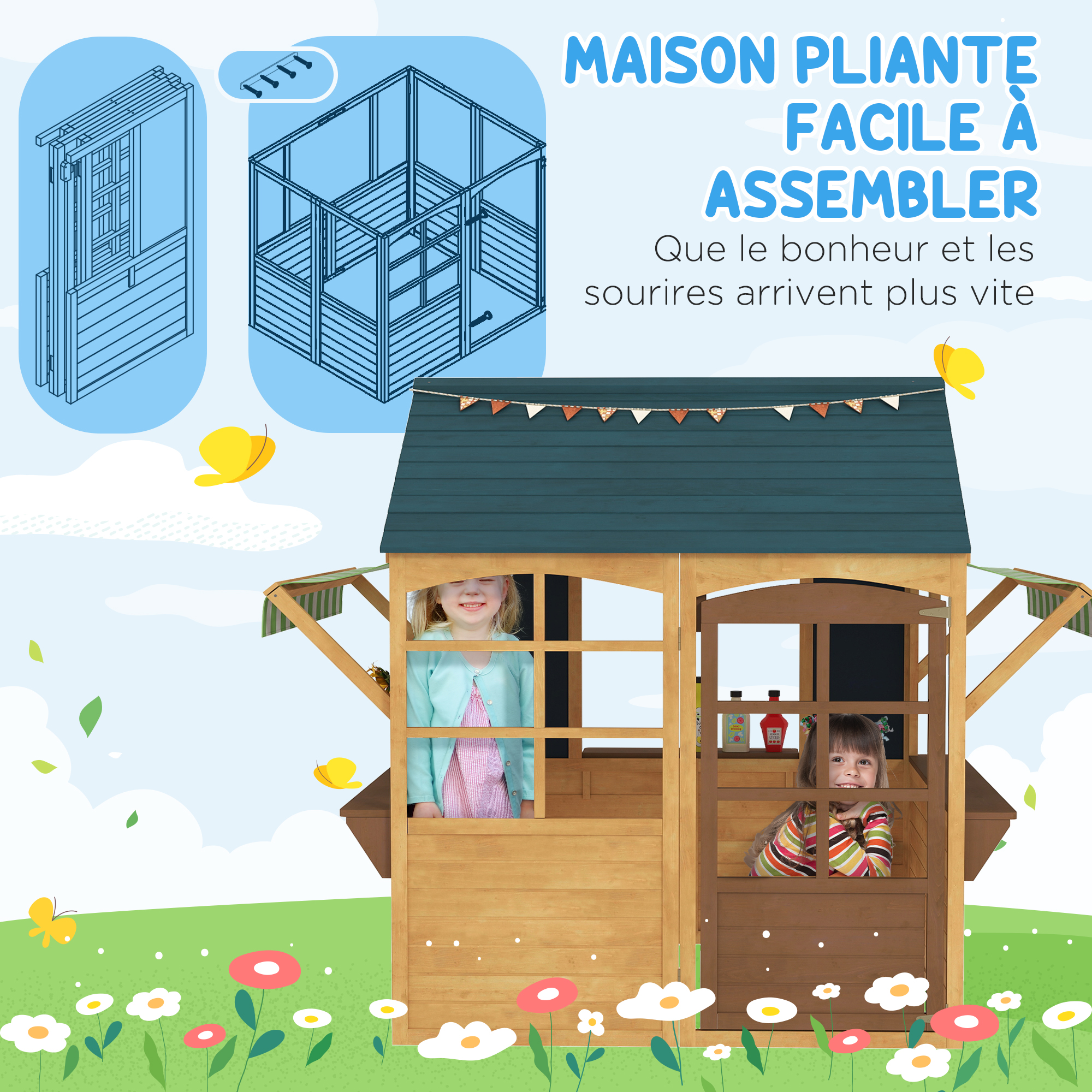 Cabane enfant extérieur Bois de sapin AIYAPLAY - 5