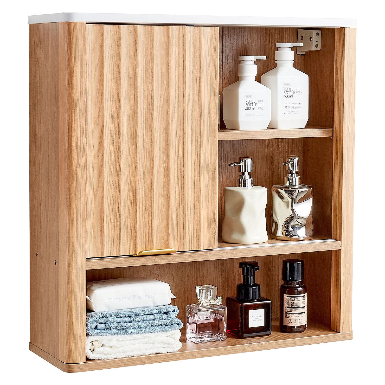 Armoire Murale Salle De Bain VEVOR Bois 1 Porte tag re R glable armoire-murale-salle-de-bain-vevor-bois-1-porte-tag-re-r-glable