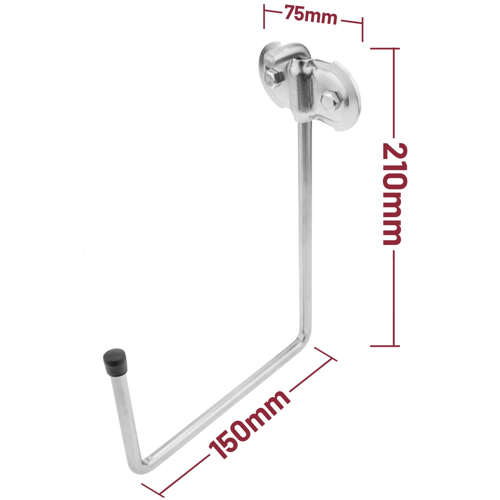 Gancio multiuso da parete in acciaio zincato 75x150x210 mm - 4