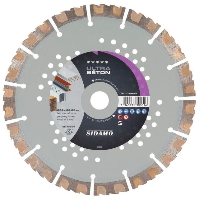 Sidamo - Disque diamant ultra béton - diamètre 125 - 11130000