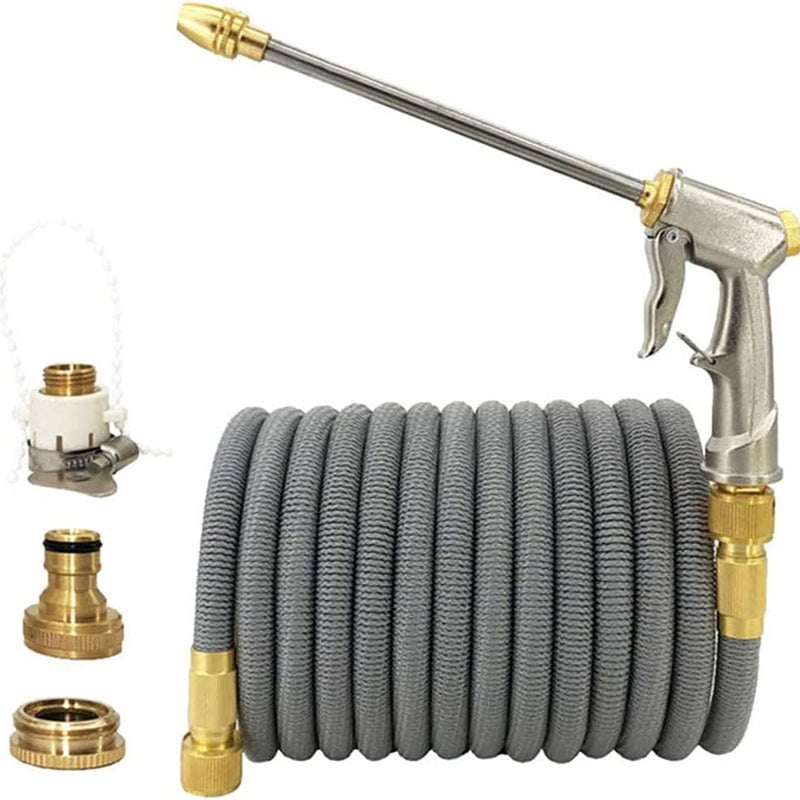 Wąż ogrodowy, wysokociśnieniowy pistolet natryskowy z długim prętem, teleskopowy wąż do podlewania, mycia samochodu (5m-15m)